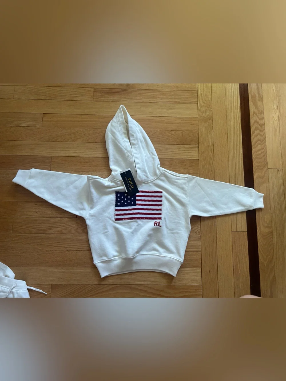 Ralph Lauren Flag-Appliqué French Terry Hoodie